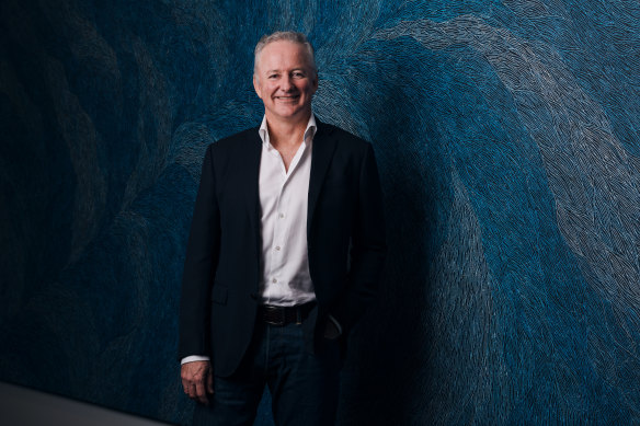 Former NIne CEO Hugh Marks pictured at Nine’s North Sydney office before his departure. 