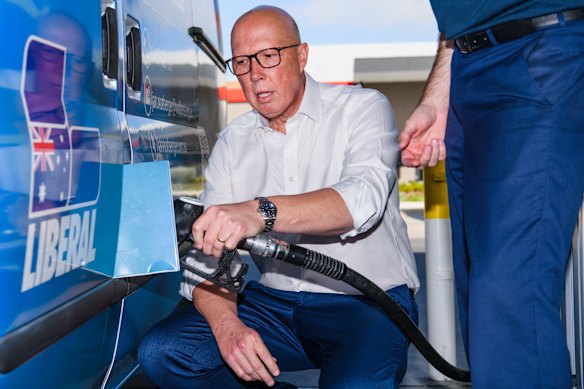 Opposition Leader Peter Dutton has visited more than a dozen petrol stations during the election campaign to focus on the Coalition’s plan to cut fuel excise for one year.