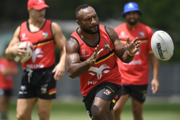Next into the NRL? Valentine Richard training with Papua New Guinea.