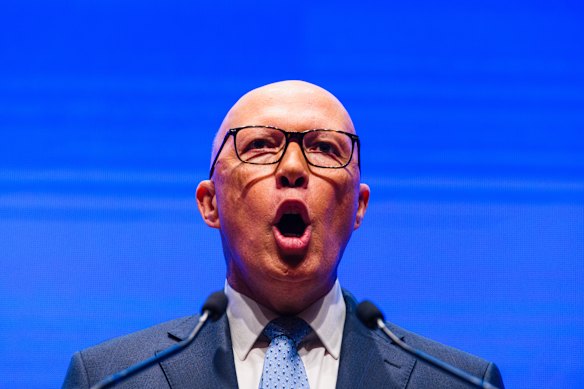 Opposition leader Peter Dutton launches the Liberal Party’s federal election campaign on Sunday.