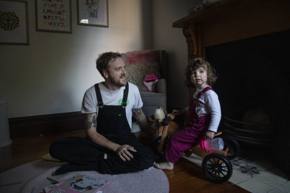 John Paine and his daughter Caterina meet few other dads with their kids at groups for primary carers.