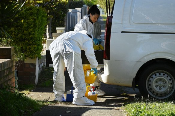 The home remained a crime scene on Wednesday.