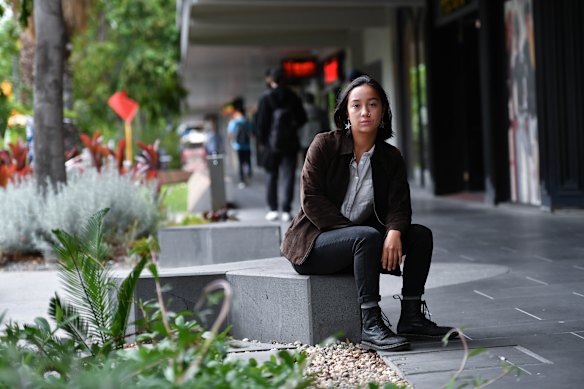 Amy Thomas in March, just after she lost her job.