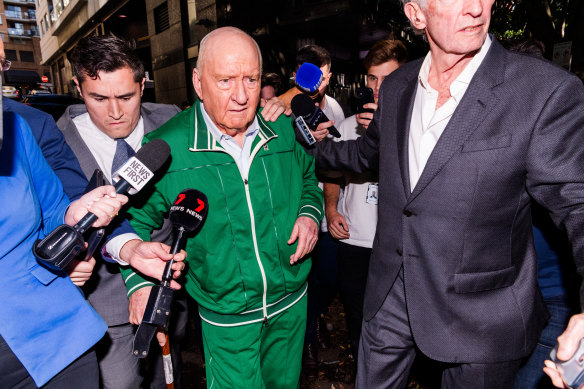 Alan Jones leaves Day Street Police Station on bail.