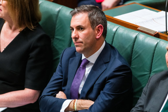 Treasurer Jim Chalmers during question time on Monday.