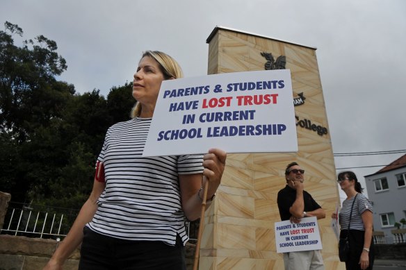 Former Newington parent Kerry Maxwell said she attended the protest to “speak up on behalf of families I know that are furious about the [co-ed] decision.”