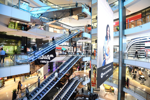 Shoppers at Westfield Bondi Junction.