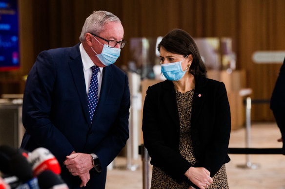 NSW Health Minister Brad Hazzard and Premier Gladys Berejiklian. 