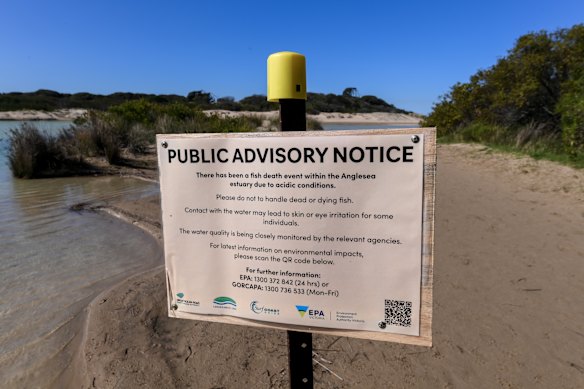 Fish kills have prompted warnings from local authorities in Anglesea. 