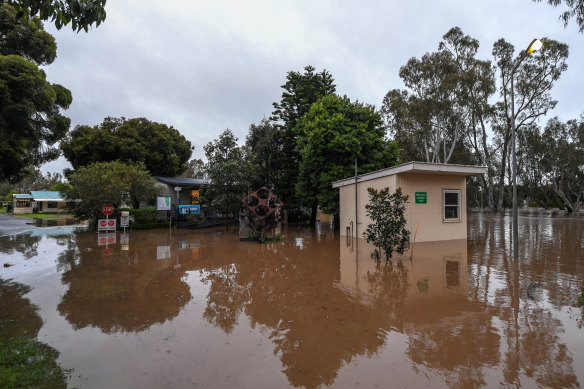 Floodwater rises in Rochester last week. 