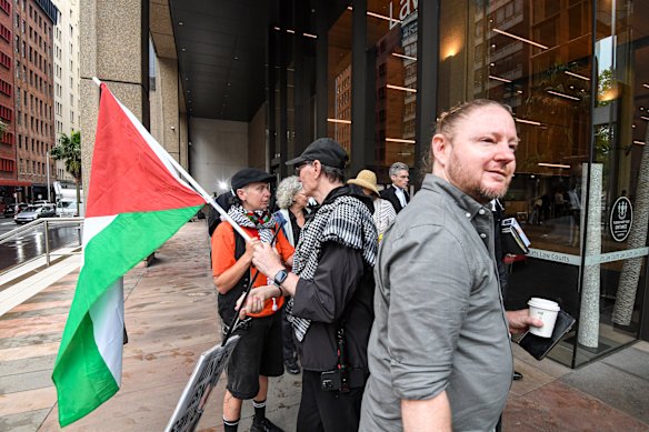 Palestine Action Group organiser Josh Lees arrives at the Supreme Court ahead of an eleventh-hour legal challenge against protest restrictions.