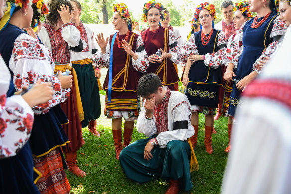 The Moomba Parade was an emotional experience for Lehenda Ukrainian Dance Company.