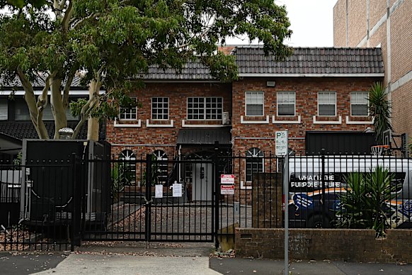 The locked gates of the Al Madina Dawah Centre in Bankstown.