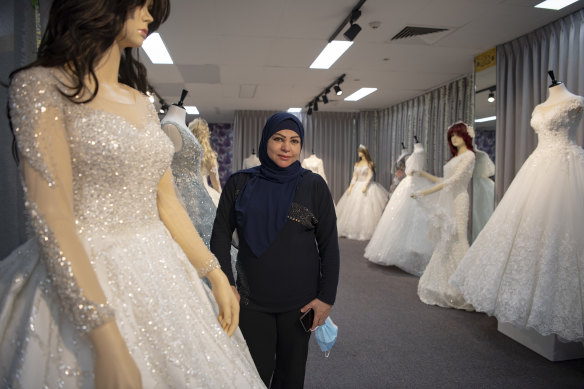 Wafa Rabeie, who runs a bridal shop in Fairfield, believes it will take months for people in the area to host weddings after many lost income during the lockdown.