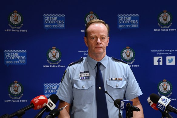 NSW Police Assistant Commissioner Peter Cotter during Friday’s press conference.