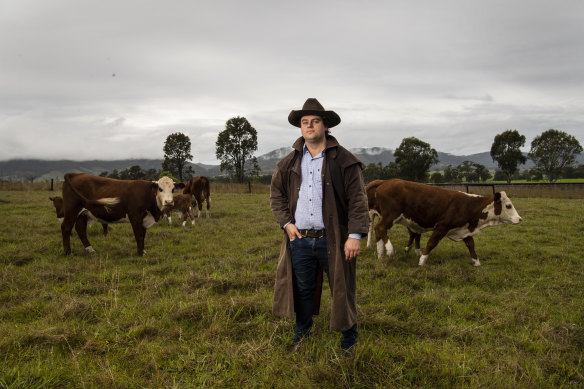 Worimi man Joshua Gilbert, at the family farm in Gloucester, says climate change, agriculture and Indigenous issues are linked.