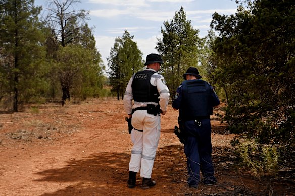 NSW police at a property at Mount Hope on the weekend.