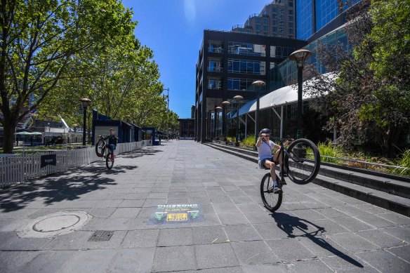 Near-empty street in Southbank on Thursday.
