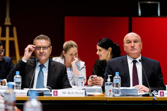 Sacked secretary of Transport for NSW Rob Sharp, and former transport minister David Elliott.