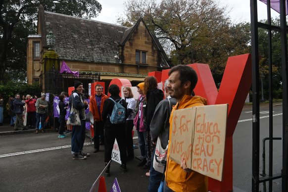 Staff and students at Sydney University are striking over pay and working conditions.