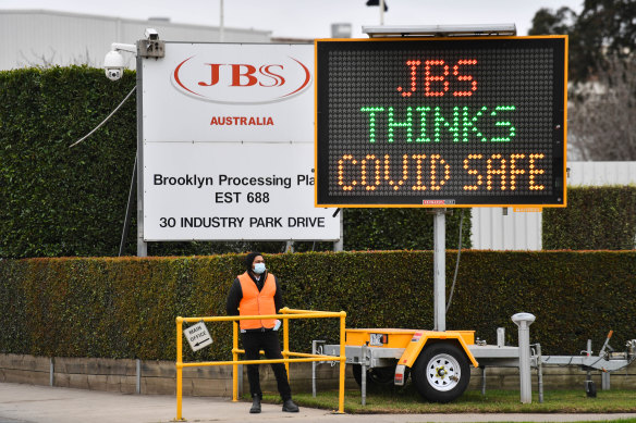 JBS meat plant in Brooklyn, Melbourne, has been linked to a major outbreak of COVID-19 last month.