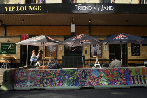 The Friend in Hand Hotel in Glebe is one of hundreds of licensed premises permitted to have an outdoor dining area.