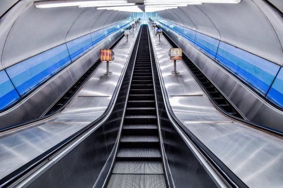 A deserted Parliament station in Melbourne at 9.30 on Wednesday morning.