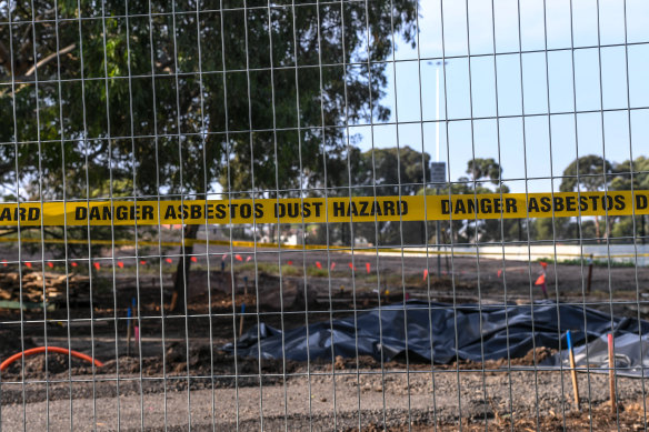 Asbestos contamination in Hosken Reserve in Coburg North.