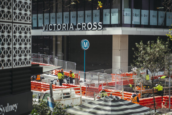 The new  Victoria Cross metro station at North Sydney.