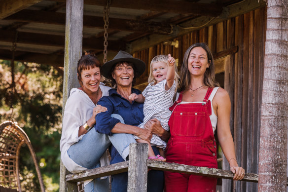 Ward with Matilda, Rosie and Anouk on the farm. “For me, it’s all about creating a sense of belonging for the family,” says Ward.