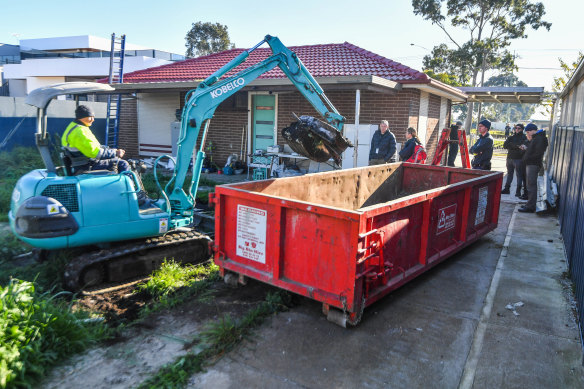 Police excavate Veronica Green’s Ardeer backyard in 2020 hoping it would lead to answers. 