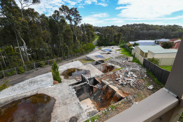 The Sylvan Street property in Malua Bay remains in ruins.