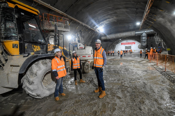 The equivalent of 17 Olympic swimming pools have been excavated for the Metro Tunnel's Town Hall Station.