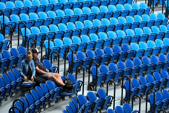 The crowds have been noticeably down on days one and two at the Australian Open this year.