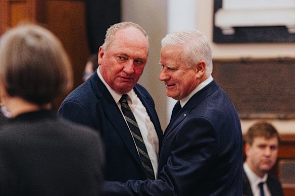 Former Nationals member for New England Minister Barnaby Joyce  and Nationals MP Michael McCormack.