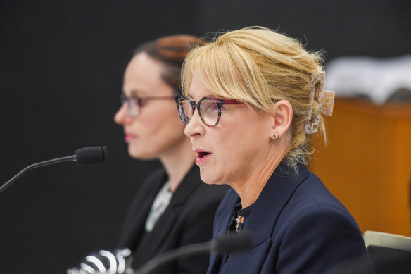 Transurban’s general manager of WestConnex, Denise Kelly, faces a grilling at the inquiry on Tuesday.