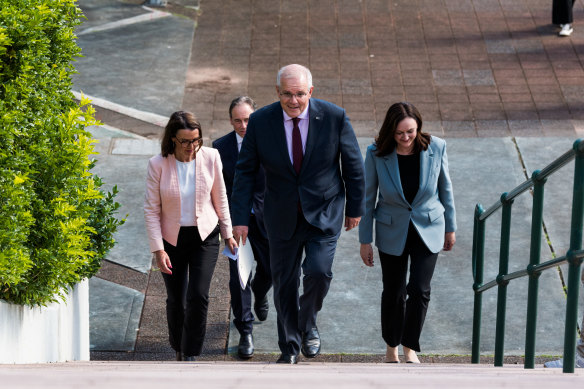 Prime Minister Scott Morrison and his chosen incoming health minister Anne Ruston, left, have been forced to defend her previous comments on Medicare.