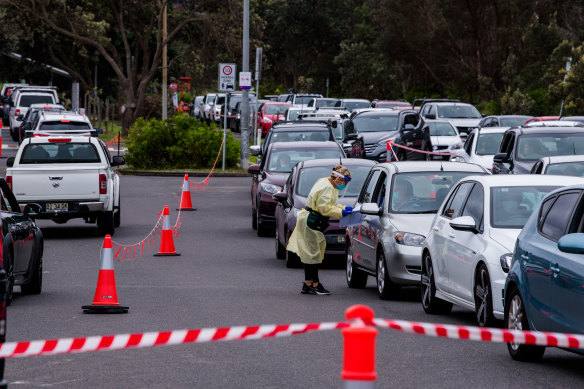 A record number of COVID-19 tests were conducted in NSW on Monday. 