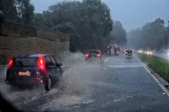 Flash flooding affected Sydney roads on Tuesday. 