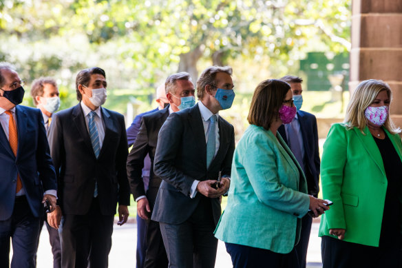 MPs arriving for the swearing in ceremony. 