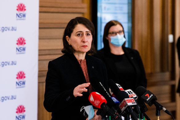 Premier Gladys Berejiklian and Education Minister Sarah Mitchell announcing the back to school plan on Friday.