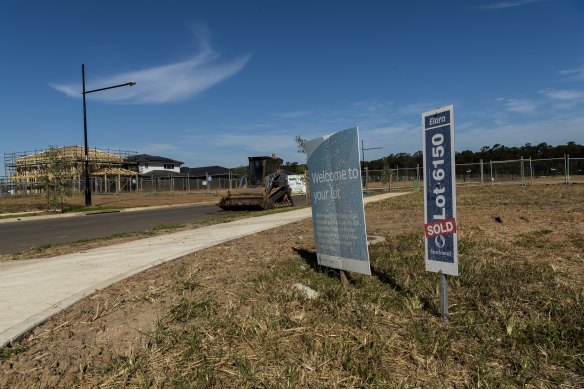 A new housing development in Marsden Park on the Sydney fringe.