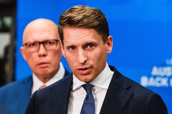Andrew Hastie and former opposition leader Peter Dutton.