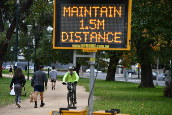 Signs have been erected by the local council at the Princes Park running track. 