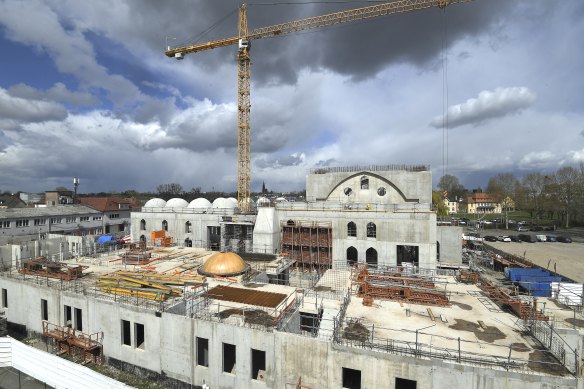 The construction site of The Eyyub Sultan Mosque in Strasbourg, eastern France.