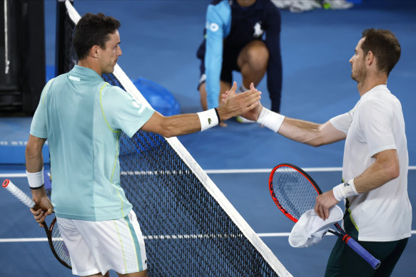 Roberto Bautista Agut and Andy Murray after the match.