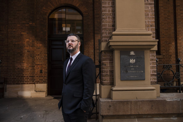 Sydney barrister Damian Beaufils outside the Supreme Court in King Street.