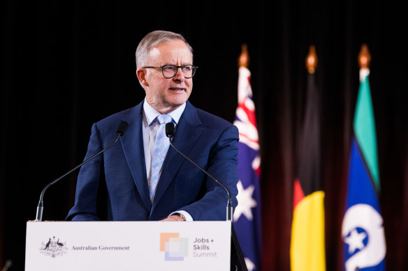 Prime Minister Anthony Albanese wraps up the jobs and skills summit on Friday.