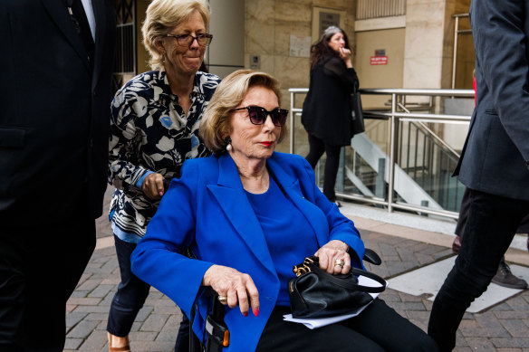 Former ABC chair Ita Buttrose outside the Federal Court in Sydney on Tuesday.