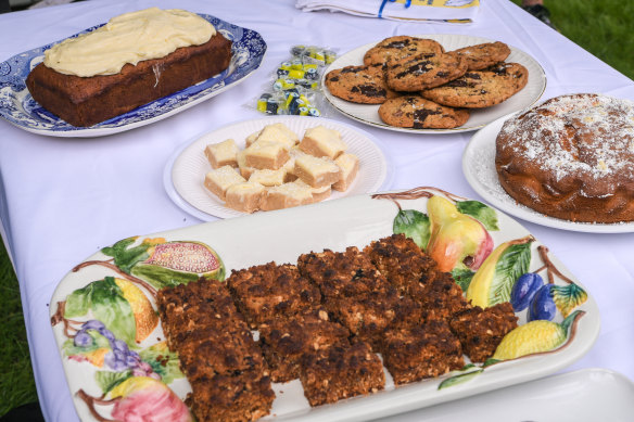 Baked goods on display at Camberwell South Primary School’s cake stall. 